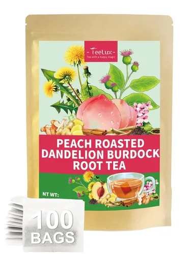 Vista 24 de TeeLux - Bolsas de té de cebada, sabor a nuez y tostado, sin cafeína, 0.07 oz x 50 bolsas Té de grano de cebada asada con aroma a nuez, sin