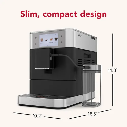 Vista 2 de Máquina de Espresso Completamente Automática KitchenAid KF8 con Accesorio para Leche y Opciones de Leche a Base de Plantas, KES8558BK, Negra