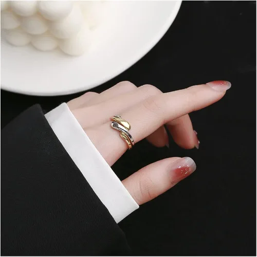 Vista 3 de Anillos sencillos y delicados para mujeres y hombres ajustadores para anillos sueltos anillo giratorio entrelazado de alto pulido anillo de banda