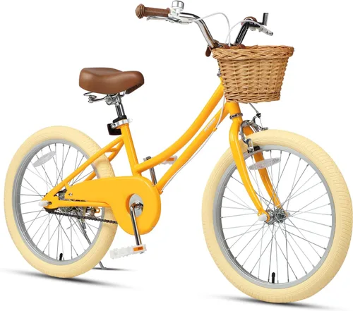 Vista 18 de Petimini Vintage Kids Bike for Girls, 12–20 Inch Classic Bicycle with Wicker Basket & Bell, High Tensile Steel Frame, Training Wheels (12–18”), 85%