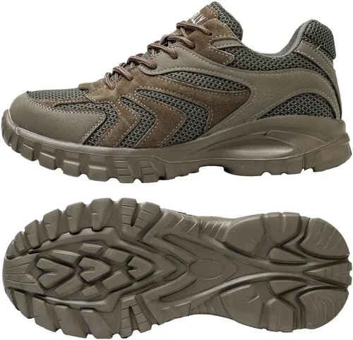 Vista 5 de Asiman Zapatos de punta de acero para hombres y mujeres, zapatos de trabajo indestructibles con puntera de acero, zapatos de seguridad ligeros