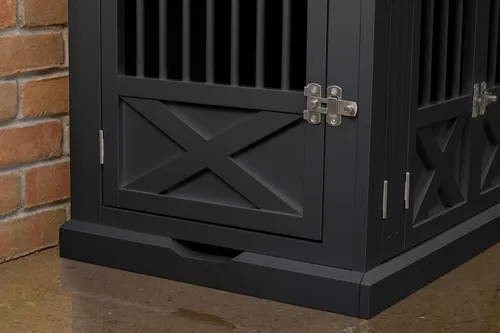 Vista 6 de Zoovilla - Jaula para perro, Caja de triple puerta, M, Negro