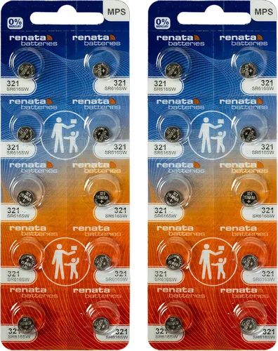 Vista 9 de Renata 321 SR616SW Baterías – 1.55 V Óxido de Plata 321 Batería de reloj (2 unidades)