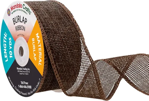 Vista 9 de Mandala Crafts Cinta de arpillera negra de 1.5 pulgadas de ancho para manualidades, rollo de 20 yardas de cinta rústica de arpillera para coronas