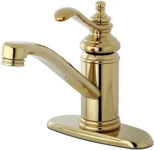Vista 9 de Kingston Brass KS3408TL Templeton - Grifo de lavabo central de un solo mango de 4 pulgadas con drenaje pushup, níquel cepillado