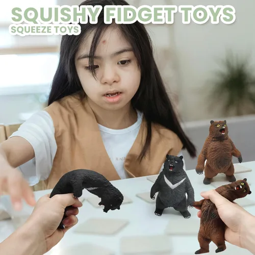 Vista 7 de ZTATU Pelotas antiestrés de oso negro para adultos (1 unidad) juguetes esponjosos para niños, bolas sensoriales, juguetes sensoriales para niños