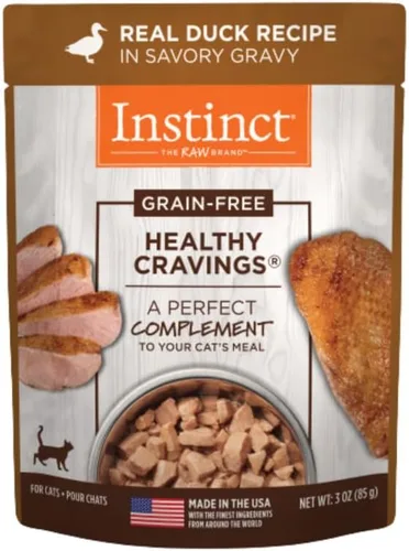Vista 14 de Instinct Healthy Cravings, Receta sin granos con pollo real, comida húmeda natural para gatos, suplemento por Nature's Variety, 3 onzas