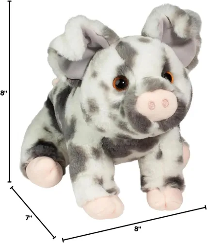 Vista 6 de Douglas Zoinkie - Peluche de cerdo manchado suave
