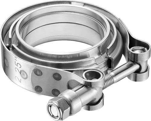 Vista 8 de Abrazadera de banda en V de 2,0 pulgadas con brida macho hembra universal 304 acero inoxidable para coche 1PC