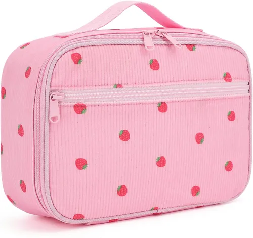 Vista 32 de Flowfly - Lonchera para niños, bolsa escolar aislada duradera con correa de hombro y soporte para botellas, minihielera térmica resistente al agua
