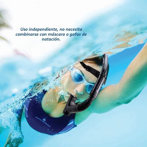 Vista 6 de WACOOL Training Headstrap Support Dry Top Snorkel Tube Comfortable Mouthpiece One-Way Purge Valve for Pool Open Water Scuba Lap Swimming Swimmer