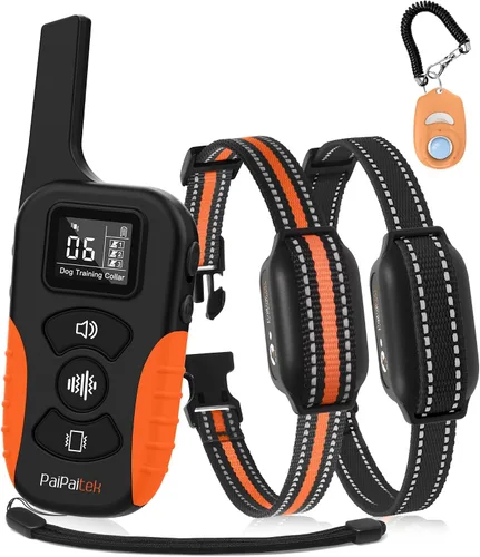 Vista 10 de Collar de Entrenamiento para Perros sin Choque con Control Remoto de 1005.84 m de Rango, Collar de Perros con Fuerte Vibración, Solo Pitido y Negro