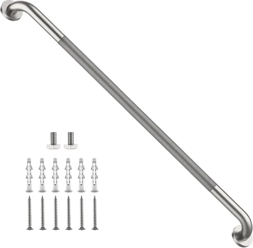Vista 44 de Barra de agarre para ducha negra de 12 pulgadas con agarre de goma antideslizante, ZUEXT Barra de agarre para baño de acero inoxidable, Barra