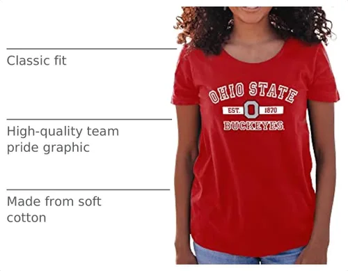 Vista 4 de Blue 84 NCAA - Camiseta con licencia oficial de la NCAA para mujer, color del equipo atlético