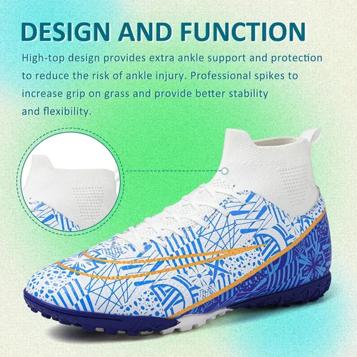 Vista 3 de Soccer Cleats Mens Women Indoor Outdoor Soccer Shoes for Big Boy AGFG
