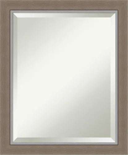 Vista 99 de Amanti Art Espejo de baño marrón para sobre lavabo, espejo rectangular de 24x20 Caleb Brown para tocador, marco rústico pequeño de estilo campestre