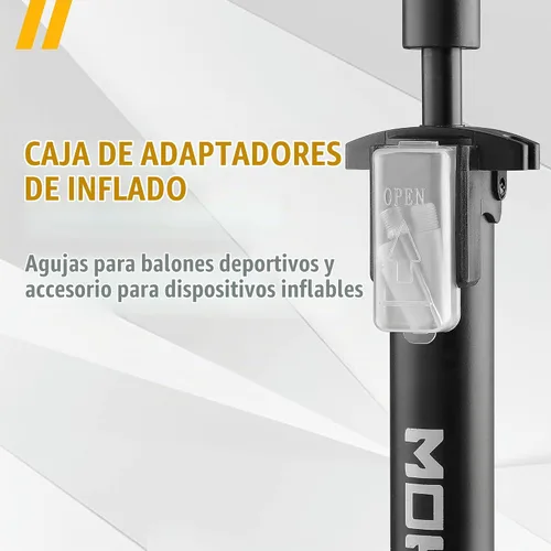 Vista 5 de MOHEGIA Bomba de piso de bicicleta con manómetro: bomba de bicicleta de aire con alta presión 160 PSI, se adapta a la válvula Schrader y Presta