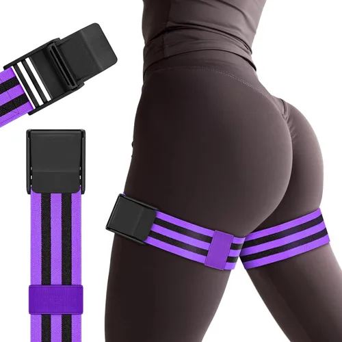 Vista 8 de Booty Bands, Blood Flow Restriction Bands for Women/Men, Adjustable BFR Training Bands for Glutes & Hip Building, Occlusion Resistance Bands