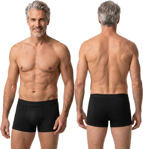 Vista 2 de PROTECHDRY - Calzoncillos tipo bóxer de algodón lavables y reutilizables para incontinencia urinaria para hombres (negro, talla S)