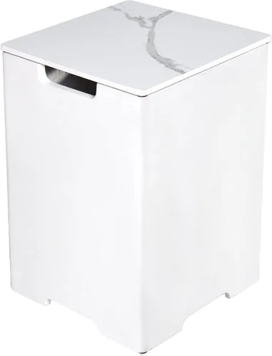 Vista 14 de AMS Chimenea Elementi Cubierta cuadrada de tanque de propano estilo Nápoles de 20 libras Base de hormigón GFRC Dimensiones: 17.3 x 17.3 x 25.6