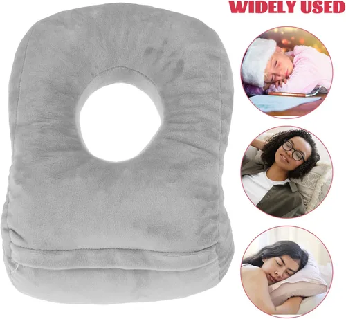 Vista 2 de Operitacx Almohada de espuma viscoelástica suave con forma de dona, almohada para dormir, almohada de viaje, accesorios para viajes