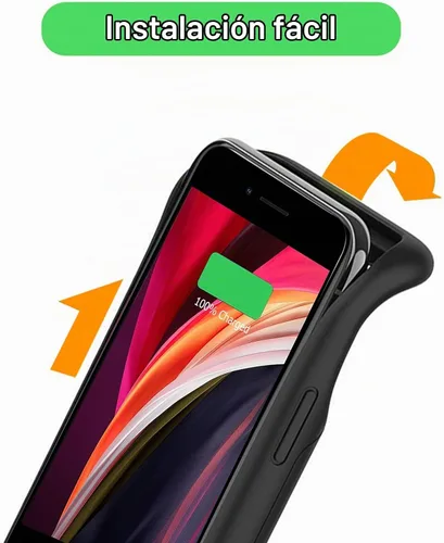 Vista 4 de Funda de batería para iPhone 8/7/6S/6/SE 2020/SE 3, 10000mAh Funda protectora de carga portátil recargable compatible con iPhone 8/7/6S/6/SE 2020/SE