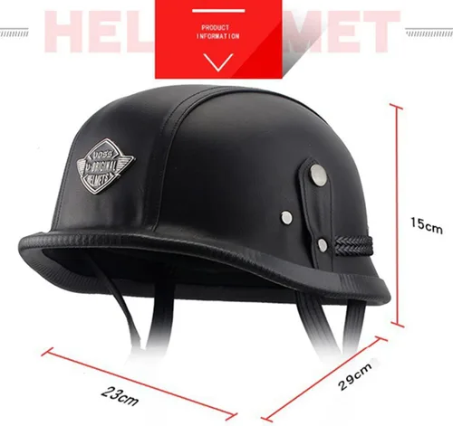 Vista 4 de Casco alemán para motocicleta, estilo retro, abierto de media cara, con gafas para adultos, hombres y mujeres, estilo Street Scooter Cruiser Jet