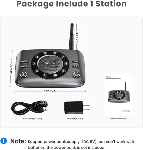 Vista 8 de Intercomunicadores inalámbricos manos libres para negocios en casa, sistema de intercomunicación de audio bidireccional mejorado para ancianos