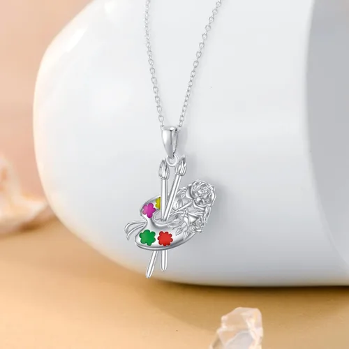 Vista 3 de Regalos de graduación, brújulaenfermeraartistaquímicaancla collar de plata de ley 925, regalos inspiradores de talismán de ensueño, collar de viaje