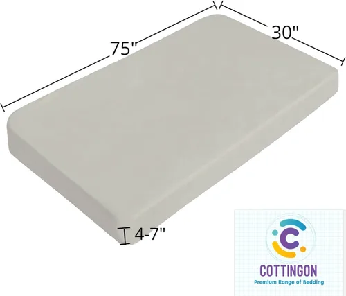 Vista 2 de Sábana bajera ajustable de tamaño para catre de 30" x 75", 100% algodón egipcio, perfecta para literas de campamento/casas rodantes/camas de Gris