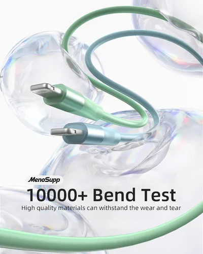 Vista 5 de Paquete de 3 cargadores para iPhone de 10 pies con certificación MFi de Apple, cable Lightning de carga rápida compatible con iPhone 14 13 12 11 Pro