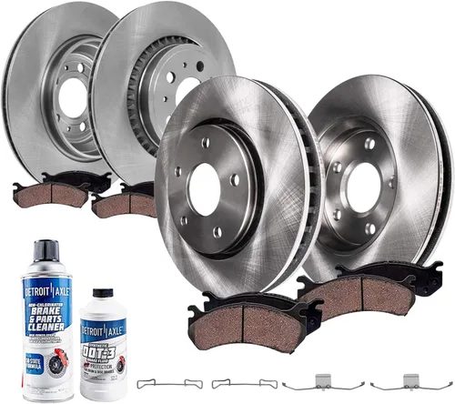 Vista 25 de Detroit Axle - Kit de freno para Nissan Rogue 2014, 2015, 2016, 2017, 2018, 2019, rotores de freno de disco de cerámica, con repuesto de hardware