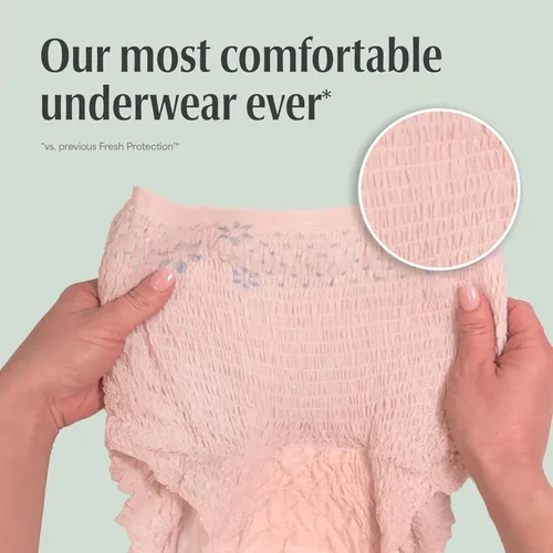 Vista 5 de Depend Fresh Protection - Pañales para adultos, ropa interior de incontinencia y para pérdida de orina posparto para mujer, desechable, máxima