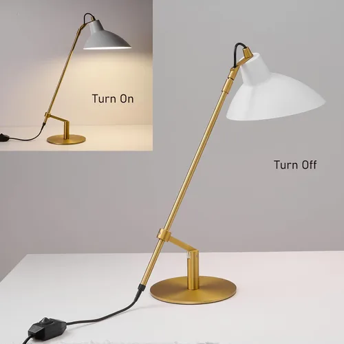 Vista 8 de Desk Lamp Modern Industrial 100% Metal Adjustable Table Lamp 24", Natural Light (4000K) with Dimmer, Ideal for Office Bedroom Study Room Living Room