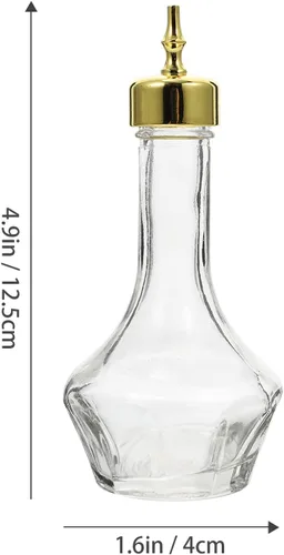 Vista 4 de Bitters - Coctelera de vidrio con tapa dorada, acero inoxidable, 1.69 onzas para beber solo, juegos de herramientas de bar (0.1 fl oz)