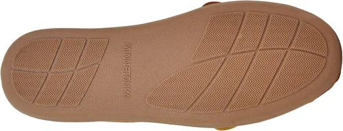 Vista 4 de Minnetonka Moc de suela dura de oveja para mujer, Tan dorado