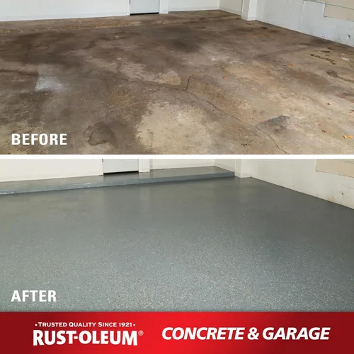 Vista 17 de Rust-Oleum 225359-2PK - Pintura e imprimación para pisos de concreto y garaje, galón, gris armadura satinada, paquete de 2