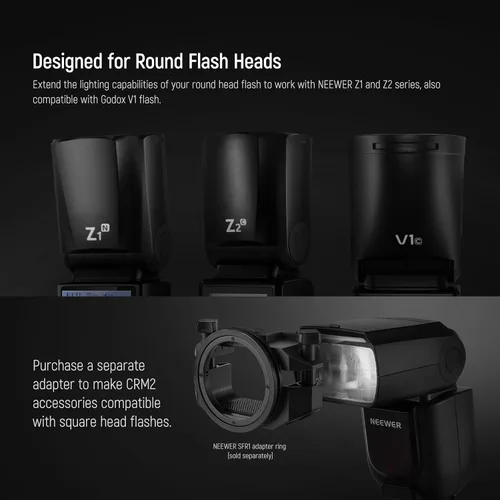 Vista 4 de NEEWER CRM2 Kit de accesorios magnéticos para flash de cabeza redonda