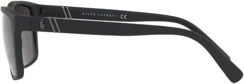Vista 4 de Polo Ralph Lauren Men's PH4133 Rectangular Sunglasses, Shiny Transparent Dark HavanaGreen, 59 mm