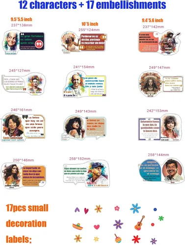 Vista 4 de 1step2dream Decoración de tablón de anuncios en español en inglés, 29 piezas inspiradoras con citas hispanas, calcomanías positivas bilingües
