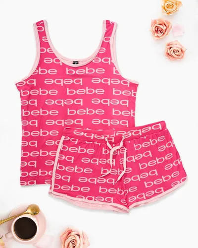 Vista 3 de bebe Conjunto de pijama y camiseta sin mangas con estampado llamativo para mujer