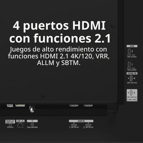 Vista 8 de Sony 48 pulgadas BRAVIA 6 OLED 4K HDR Smart Google TV con Gemini (K-48A60)