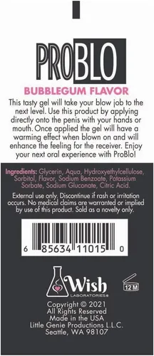 Vista 2 de Gel de placer oral Problo (chicle de chicle)