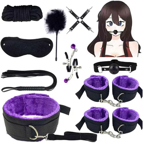 Vista 2 de BDSM - Restricciones de bondage, cosas sexuales para parejas, amarres sexuales pervertidos debajo del colchón, cama tamaño Queen, sexo
