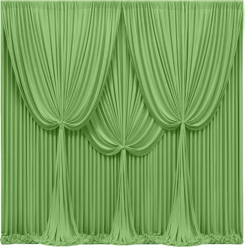 Vista 62 de Cortinas de fondo azul bebé de 8 x 10 pies para bodas, cortinas de fondo de poliéster sin arrugas, para baby shower, fiestas de cumpleaños