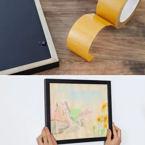 Vista 5 de QDiShi Cinta fina de doble cara, cinta de carpintería, cinta de doble cara para mascotas, cinta de alta adherencia para artes y manualidades, fotos