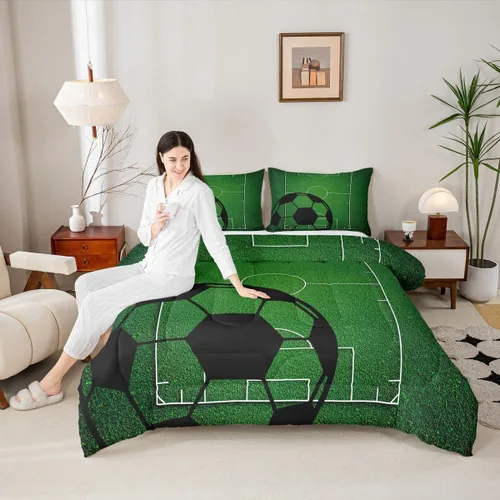 Vista 37 de Homewish Juego de edredón de juegos deportivos de pelota, tamaño twin, juego de ropa de cama de béisbol y baloncesto, 2 piezas para niños
