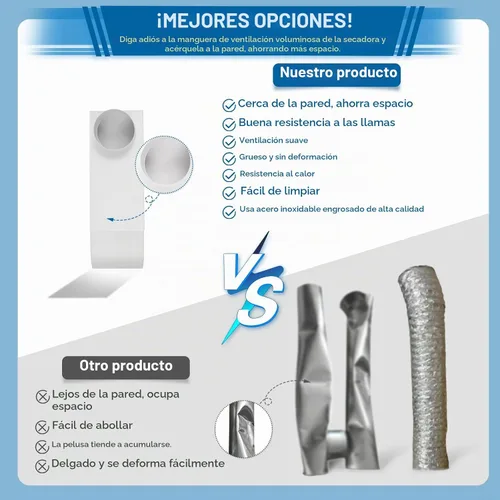 Vista 4 de Periscope - Ventilación de secadora ajustable de 12-19 pulgadas, acero Ventilación de secadora 12-19in blanco