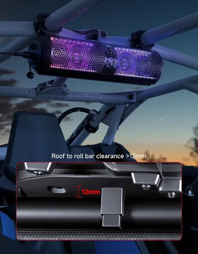 Vista 7 de KEMIMOTO Barra de sonido UTV de 18 pulgadas, altavoz SXS RGB, control inalámbrico, Bluetooth, compatible con 2 tweeter y 2 subwoofers compatible