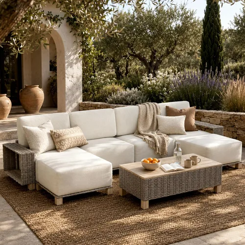 Vista 12 de Aoxun Juego de muebles de patio con cojines de 10 pulgadas de grosor